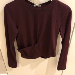 Joie XS Burgudy Cotton Twist Top
